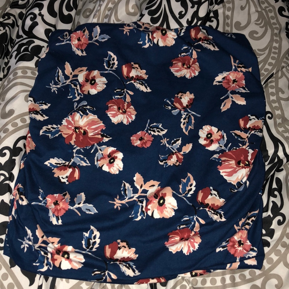 Blue floral mini skirt